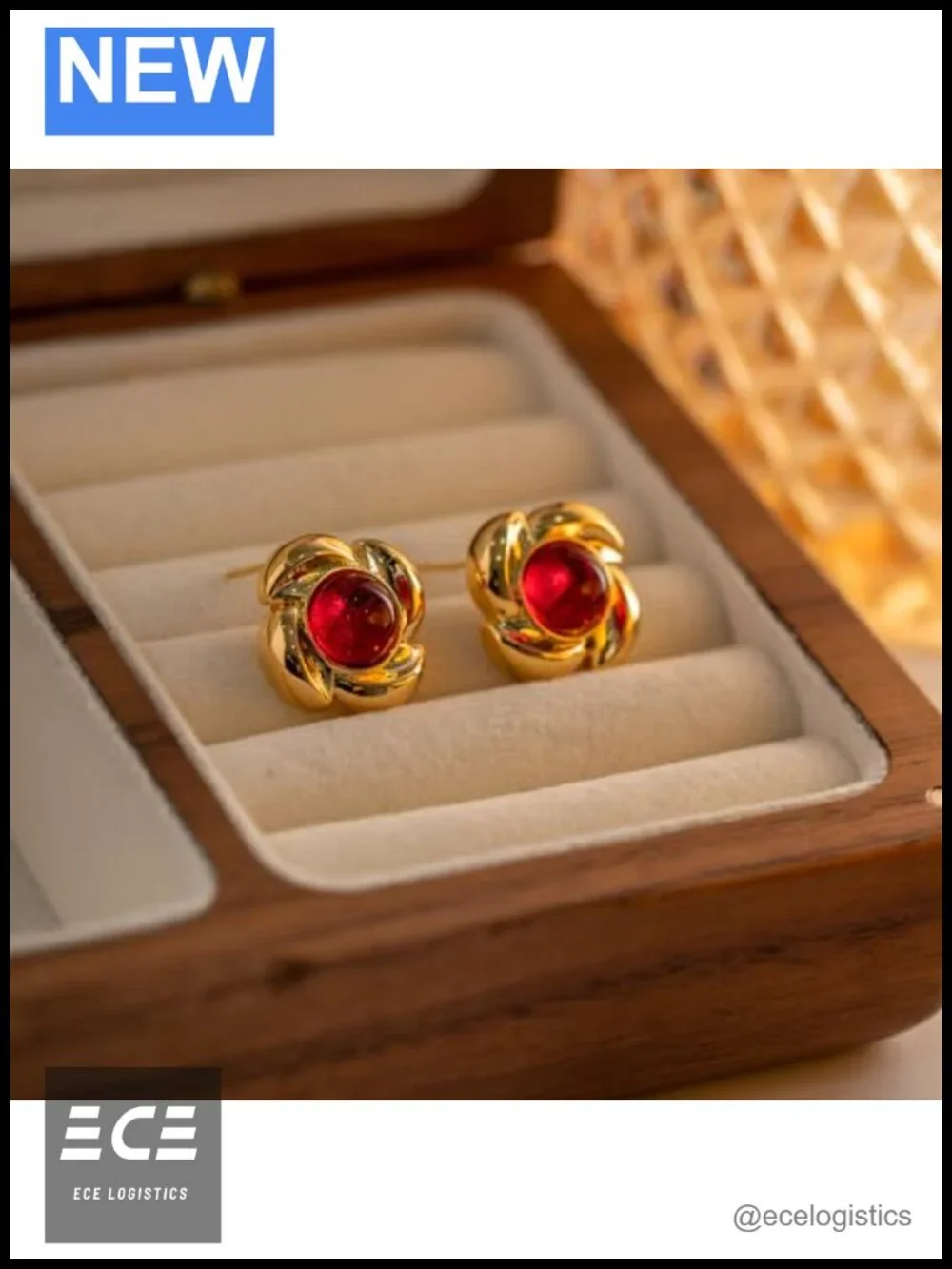 S925 Silver Gold-plated Asymmetric Flower Stud Earrings